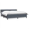 vidaXL Giroletto a Molle con Materassi Grigio Scuro 180x210 cm Velluto