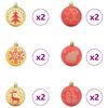vidaXL Set di Palle di Natale 40 pcs Oro e Rosso Plastica