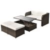 vidaXL Set Divani da Giardino 4 pz con Cuscini in Polyrattan Marrone