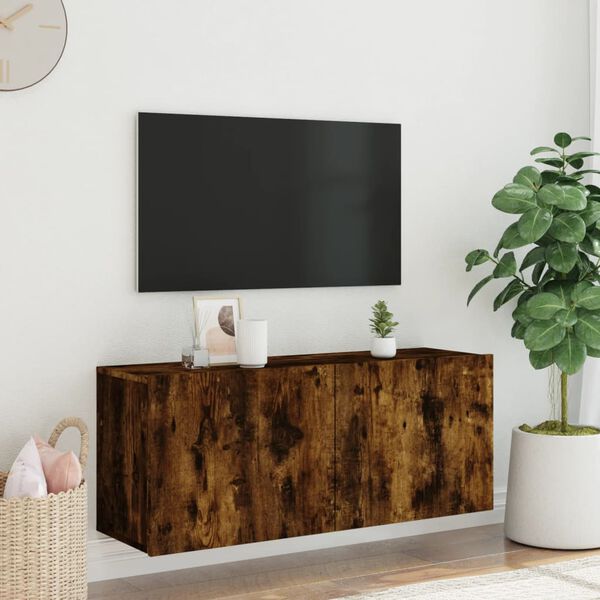vidaXL Mobile TV a Parete Rovere Fumo 100x30x41 cm