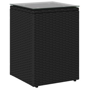 vidaXL Tavolo laterale Nero polyrattan