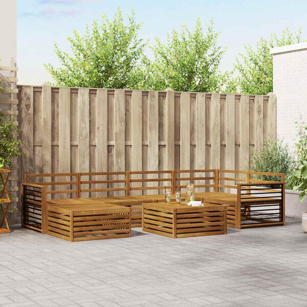 vidaXL Set di divani da esterno 7 pcs Naturale