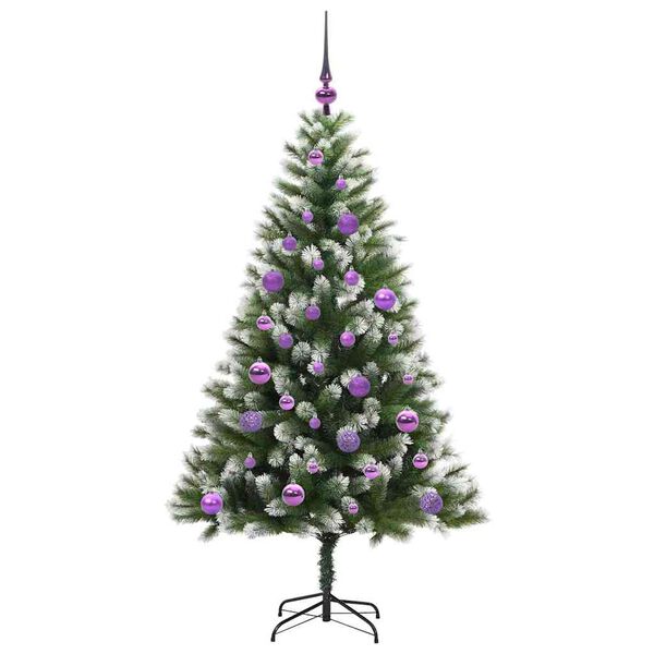 vidaXL Albero di Natale artificiale a cerniera con neve fioccata