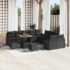 vidaXL Set Divano da Giardino 13 pcs Nero polyrattan