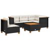 vidaXL Set Divano da Giardino 6 pz con Cuscini Nero in Polyrattan