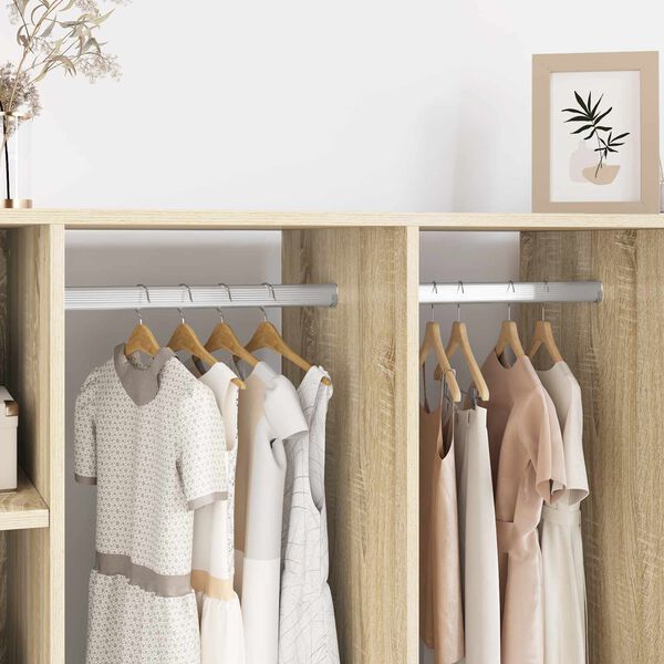 vidaXL Asta per armadio 2 pcs Argento 764 x 15 x 29 mm