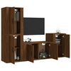 vidaXL Set Mobili Porta TV 4 pz Rovere Marrone in Legno Multistrato