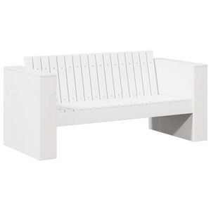 vidaXL Divano da giardino Bianco 134 x 60 x 62 cm Pino massello