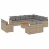 vidaXL Set Divano da Giardino 13 pz con Cuscini Beige Misto Polyrattan