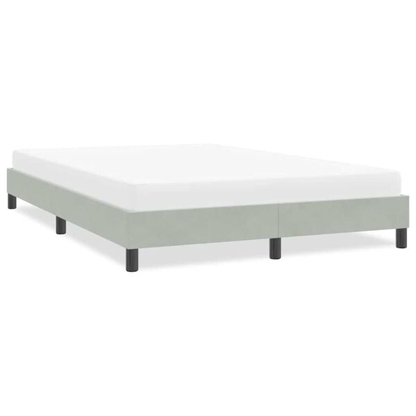 vidaXL Giroletto senza Materasso Grigio Chiaro 160x210 cm Velluto