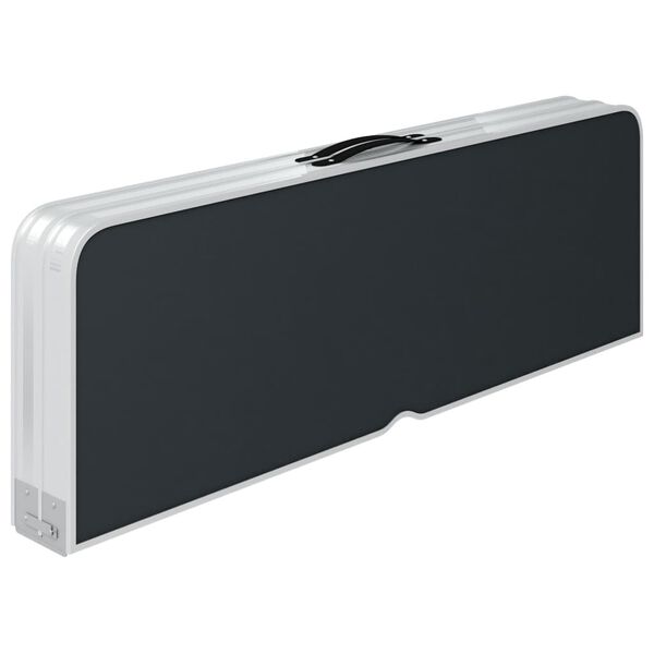 vidaXL Tavolo da Campeggio Pieghevole con 2 Panche in Alluminio Grigio