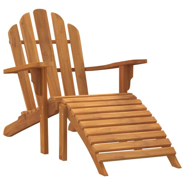 vidaXL Sedie Adirondack Giardino Poggiapiedi 2pz Legno Massello Teak