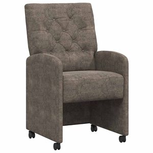 vidaXL Sedie da Pranzo con Ruote 2 pcs Grigio scuro 58 x 67 x 97 cm