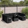 vidaXL Set Divani da Giardino 10pz con Cuscini in Polyrattan Nero