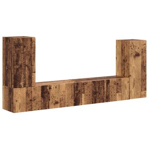 vidaXL Set mobile TV 4 pcs Legno vecchio Legno multistrato