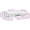 vidaXL Set di divani da esterno 10 pcs Grigio Naturale e Chiaro