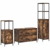 vidaXL Set di mobili per il bagno 3 pcs Rovere fum&eacute; Legno multistrato