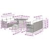vidaXL Set Divano da Giardino con cuscino 9 pcs Beige polyrattan