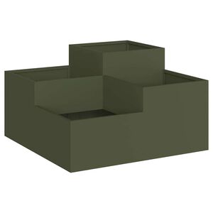 vidaXL Vaso da giardino Oliver verde 80 x 80 x 48 cm Acciaio