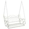 vidaXL Panchina a Dondolo Acciaio 109 x 75 x 59 cm Bianco Antico