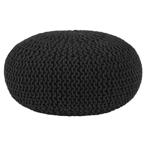 LABEL51 Pouf a Maglia in Cotone L Nero