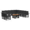 vidaXL Set Divano da Giardino 12 pz Nero e Grigio scuro