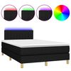 vidaXL Letto a Molle con Materasso e LED Nero 120x190 cm in Tessuto