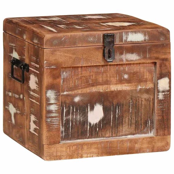 vidaXL Scatola di Stoccaggio con porta Marrone Legno di mango massello