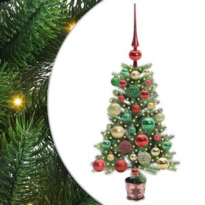 vidaXL Albero di Natale con 150 LED con supporto Verde 65 cm PE