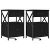 vidaXL Armadio da Notte 2 pz Rovere Nero 40 x 31 x 60 cm