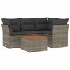 vidaXL Set Divano da Giardino 5 pz con Cuscini Grigio in Polyrattan