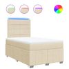 vidaXL Giroletto a Molle con Materasso Crema 120x200 cm in Tessuto