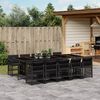 vidaXL Set da Pranzo da Giardino 11 pz con Cuscini in Polyrattan Nero