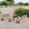 vidaXL Set Divano da Giardino con cuscino 9 pcs Beige Poly Rattan