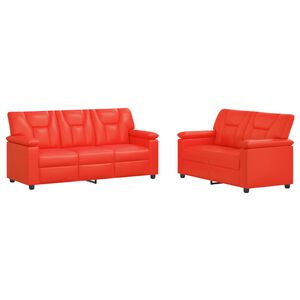vidaXL Set di divani 2 pcs Rosso Similpelle