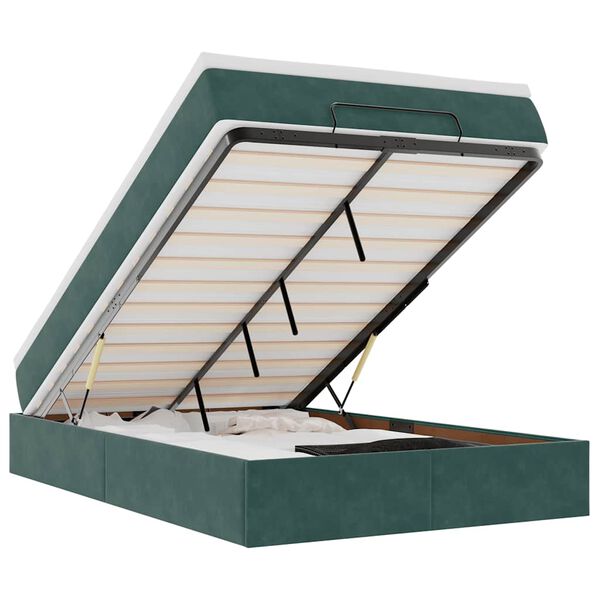 vidaXL Struttura Letto Pouf con Materasso 120x200 cm Velluto