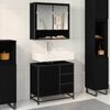 vidaXL Set di mobili per il bagno 2 pcs Rovere Nero Legno multistrato