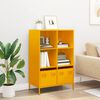 vidaXL Credenza Giallo Senape 68x39x103,5 cm in Acciaio