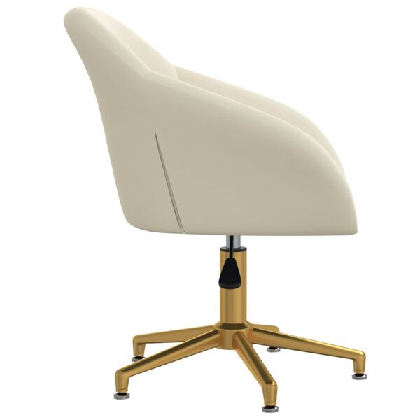 vidaXL Sedia da Pranzo Girevole Crema in Velluto