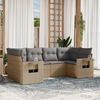 vidaXL Set Divano da Giardino 6 pz con Cuscini Beige in Polyrattan