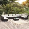 vidaXL Set Divani da Giardino 11 pz con Cuscini in Polyrattan Nero
