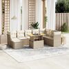 vidaXL Set Divano da Giardino 9 pz con Cuscini Beige in Polyrattan