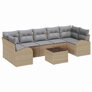 vidaXL Set Divano da Giardino Beige 55 x 55 x 37 cm polyrattan