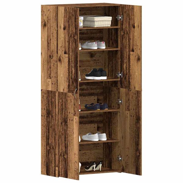 vidaXL Mobile per scarpe Marrone 80 x 35.5 x 180 cm Legno multistrato