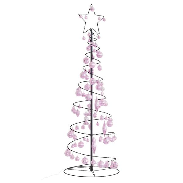 vidaXL Albero di Natale a LED con Palline 100 LED Bianco Caldo 150 cm