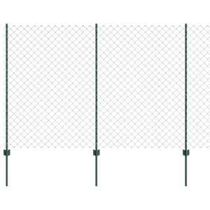 vidaXL Recinzione a maglie con palo 25 x 1,6 m Verde Rete