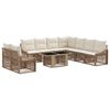 vidaXL Set Divano da Giardino 10 pz Beige e Bianco Crema polyrattan
