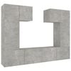 vidaXL Set di Mobili Porta TV 6 pz Grigio Cemento in Legno Multistrato