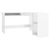 vidaXL Scrivania Angolare a L Bianco Lucido 120x140x75cm Multistrato