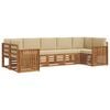 vidaXL Set di divani da esterno 7 pz Naturale e Beige